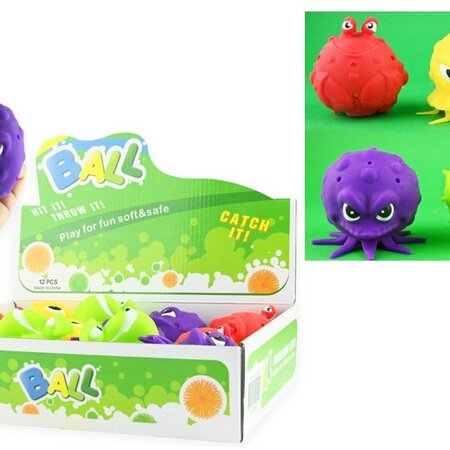 Squeeze Splash ball 9cm Animal ass.