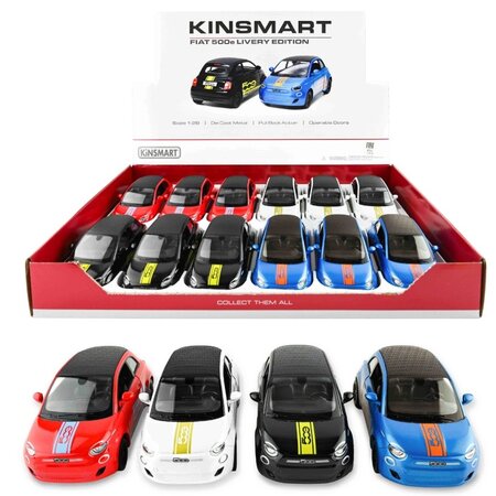 Fiat 500E aus Metalldruckguss, Maßstab 1:28, 12 cm