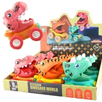 Schiebe-Dino-Auto 12 cm, sortiert.