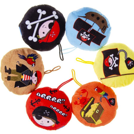 Plush pirate cushions, 10 cm, assorted