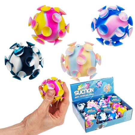Suction ball 6cm met zuignappen 4ass.