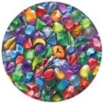 Ronde puzzel van 1.000 stuks – Kleurrijke edelstenen