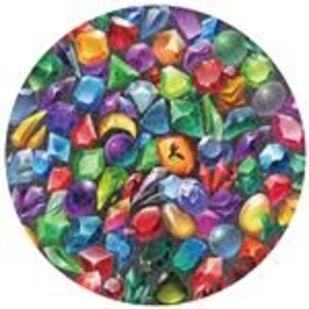 Ronde puzzel van 1.000 stuks – Kleurrijke edelstenen