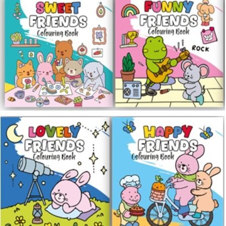 Kleurboek Friends, 21x21cm  4 assorti – serie 1