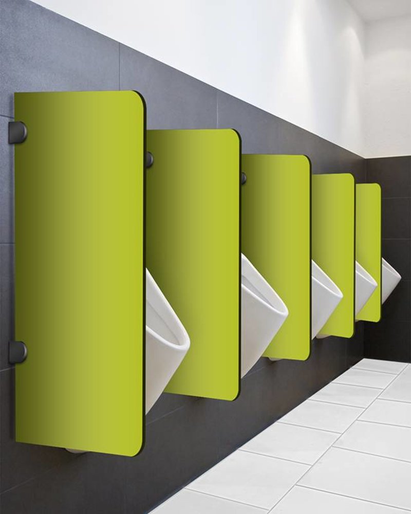 Rechteckige Schamwand mit abgerundeten Ecken.