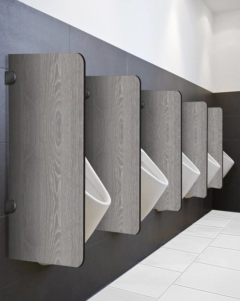 Rechteckige Schamwand mit abgerundeten Ecken.