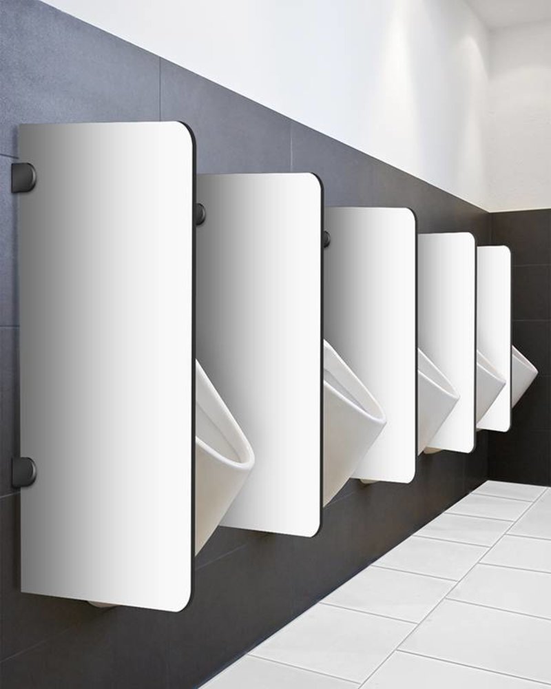 Rechteckige Schamwand mit abgerundeten Ecken.