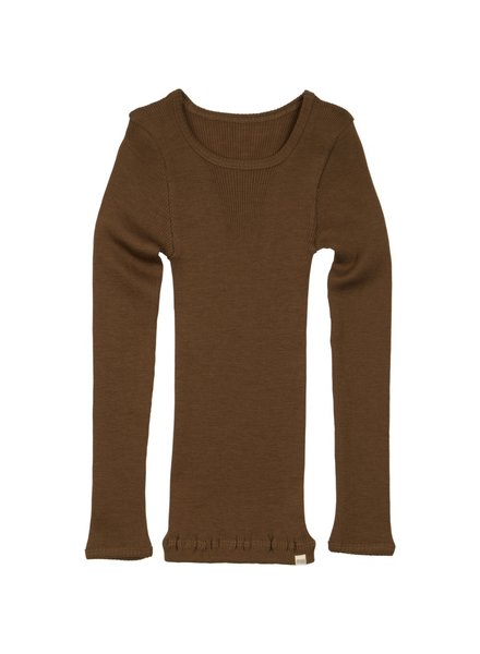 Minimalisma wollen shirt ATLANTIC - fijne rib - 100% merino - cinnamon - 2 tm 14 jaar