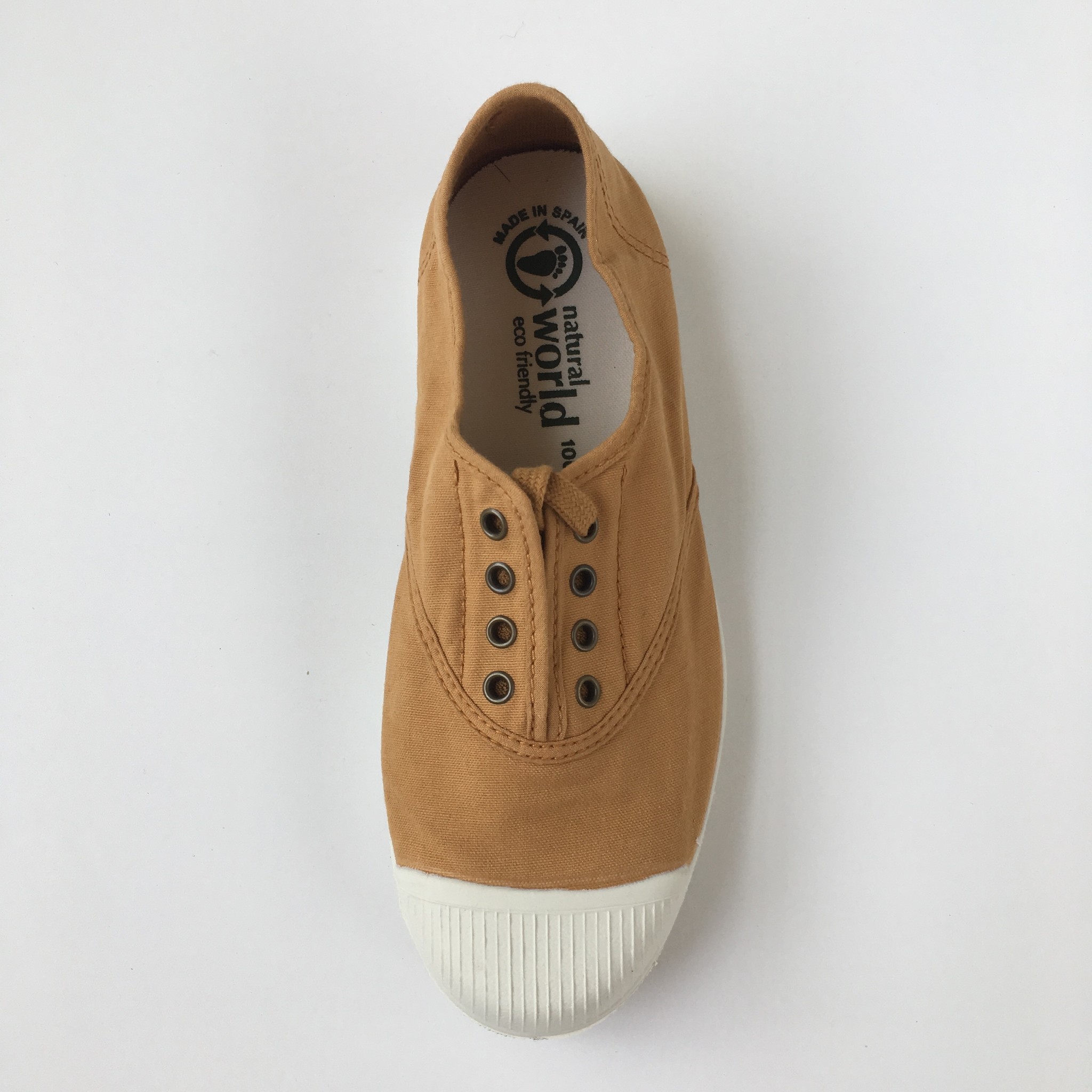 NATURAL WORLD - eco sneakers dames - 100% biologisch katoen/100% natuur rubber - mosterd geel