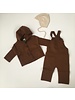 FUB boiled wool baby overalls - 100% merino wool - umber brown - 56 to 92