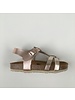 PLAKTON leren kurk sandaal kind CROSS - metallic roze/ glitter slang  - 24 tm 35
