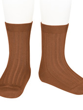 Condor short socks - ribbed cotton - rust - size 18 to 4