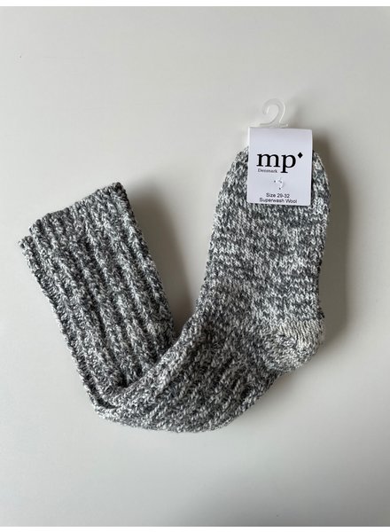 MP Denmark thick woolen (ski) socks  - 80% merino - gray white melange - 29 to 42