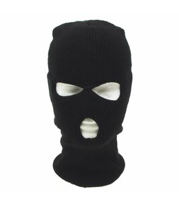 Balaclava/bivakmuts, 3 hole, acryl, Zwart