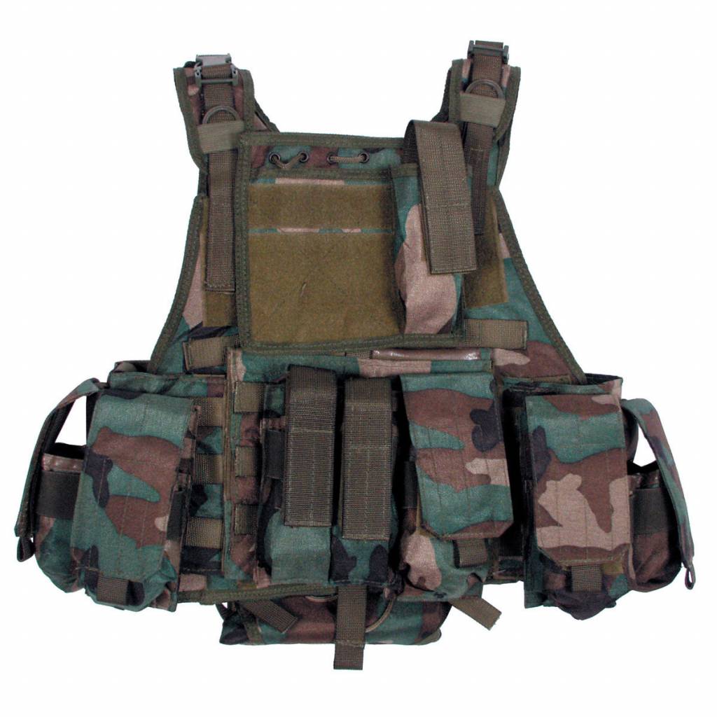 Tactical vest "Ranger" Modu., woodland camouflage, 5 bags and pouches