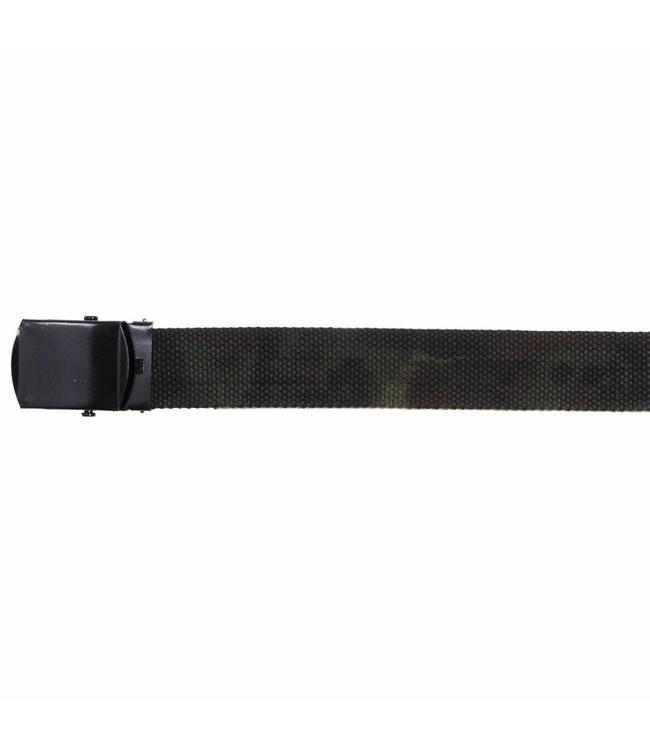 Tropenkoppel riem zwarte schuifgesp Buckle, 30 mm, Woodland camo