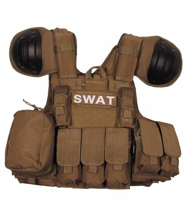 Tactical vest "Combat" Modular, coyote, bags and pouches, quick remove