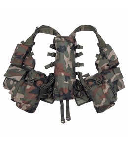 Tactical Vest, woodland camouflage, met verschillende vakken