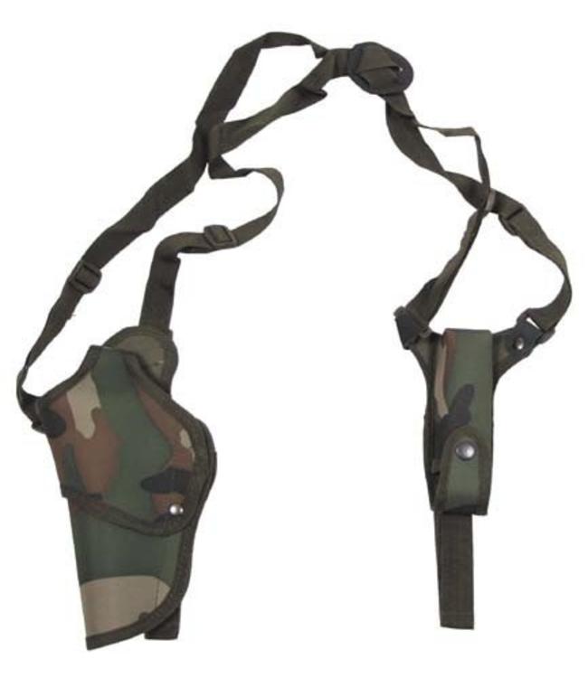 Schouder Holster, woodland camouflage, left