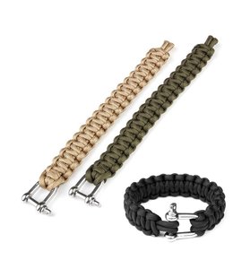 Paracord armband iron buckle K2020 9 inch Zwart