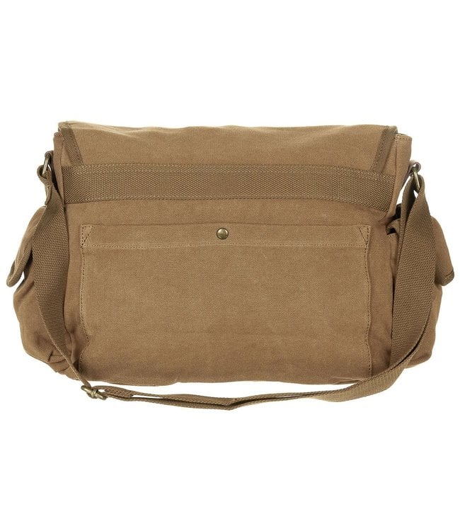 Bag, canvas, "PT", brown, with shoulder strap