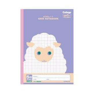 College Animal Notebook Grid B5 Sheep Lt01Pu