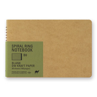 Traveler's Company Spiral Ring Notebook B6 Blank Dw Kraft Paper 80 Sheets (160 Pages)