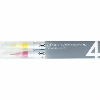 Kuretake Co., Ltd. ZIG CLEAN COLOR REAL BRUSH 4V POP COLOR