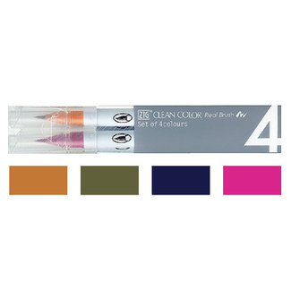 Kuretake Co., Ltd. ZIG CLEAN COLOR REAL BRUSH 4V DEEP COLOR