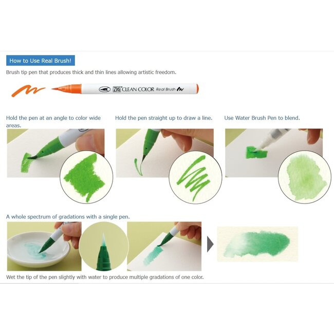 ZIG CLEAN COLOR REAL BRUSH 4V POP COLOR