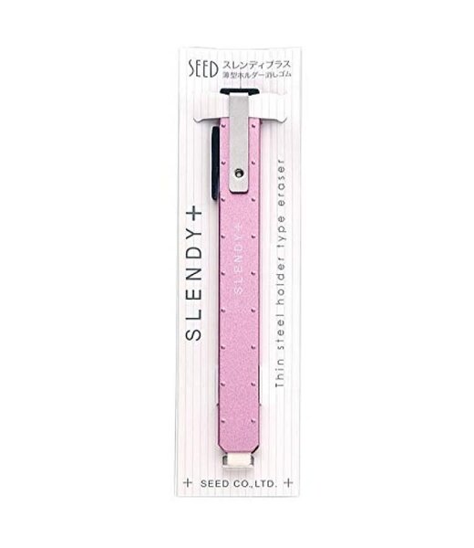 SEED *Eh-S-P Slendy+ Pink Thin Steel Holder Type Eraser