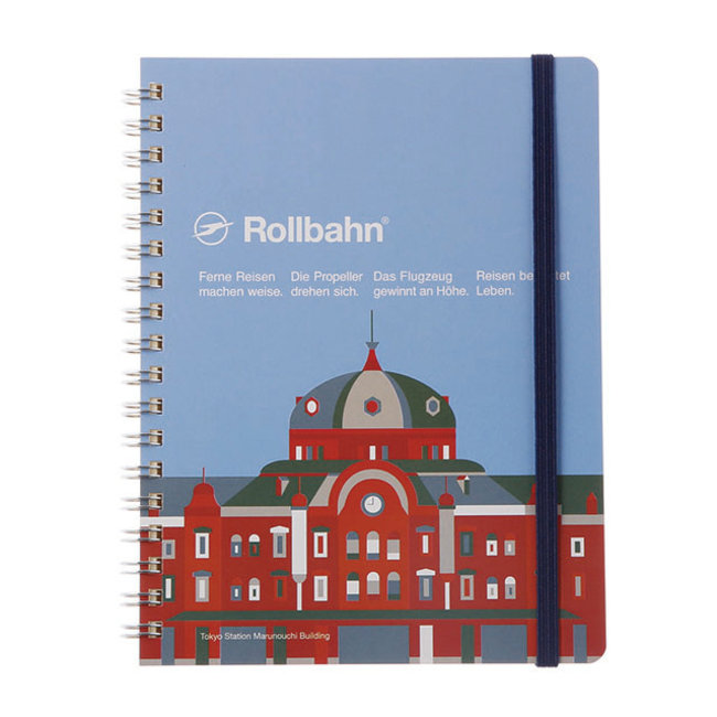 [Ta] Rollbahn Notebook With Pockets/ Tokyo Station L Blue