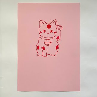 TAKAKO COPELAND A4 Manekineko Print - Pink