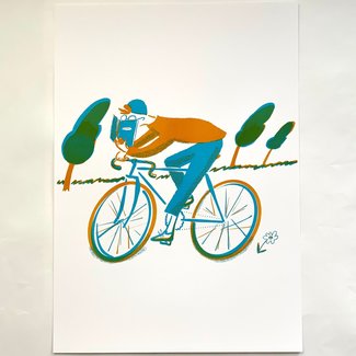 TAKAKO COPELAND A3 Riso Print / Spellbound Cyclist/ Takako Copeland