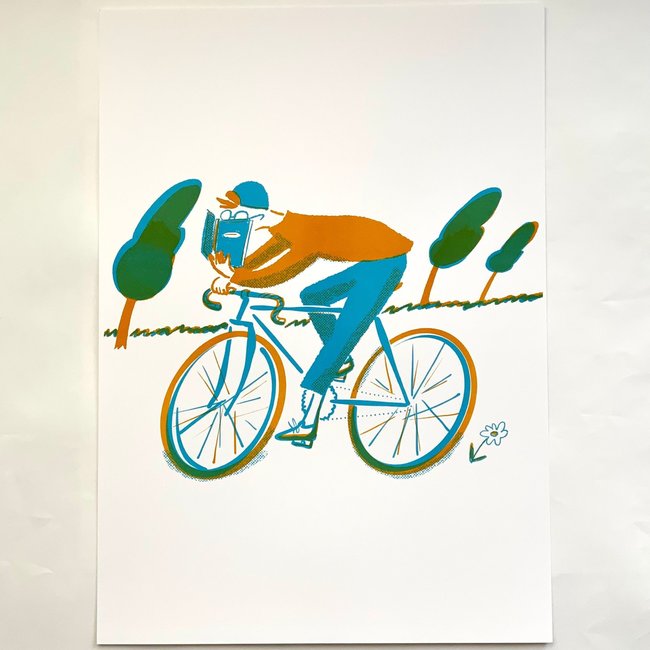 A3 Riso Print / Spellbound Cyclist/ Takako Copeland