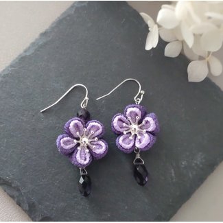 HANAMIZUKI LONDON Purple Ume Drop Earrings