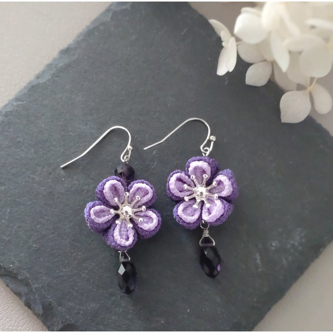 Purple Ume Drop Earrings