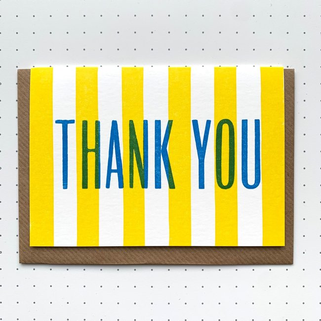 Card: Yellow Stripe Thank You / Takako Copeland