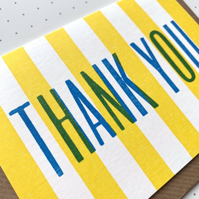 Card: Yellow Stripe Thank You / Takako Copeland