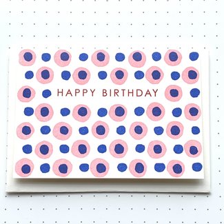 TAKAKO COPELAND Birthday Dots - Pink /Greeting Card