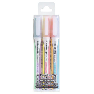 KOKUYO Beetle Tip Dual Colour Soft Set Of 3