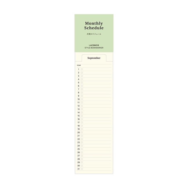 LACONIC LGF13-30 STYLE BOOKMARKER Monthly