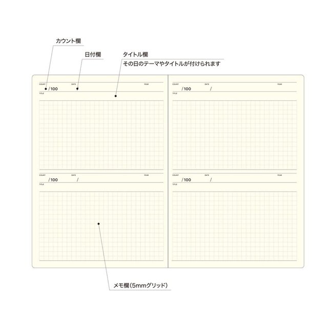 LACONIC A5 LGF04-36 STYLE NOTEBOOK 100Days