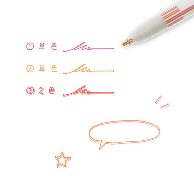 Twiink 2 Colour Pen Orange/Pink