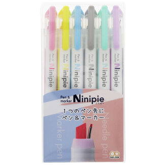 Ninipie 6 Colour Pack Pink/Yellow/Blue/Black/Green/Violet