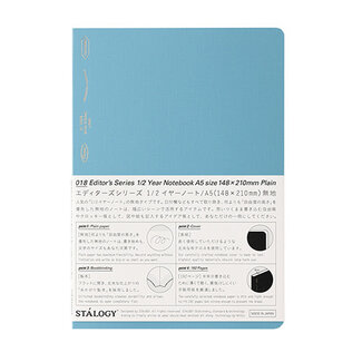 STALOGY S4145 1/2 Year Notebook, Plain, A5, Blue