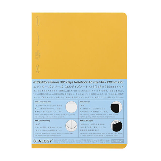 S4150 365 Days Notebook, Dot, A5, Yellow