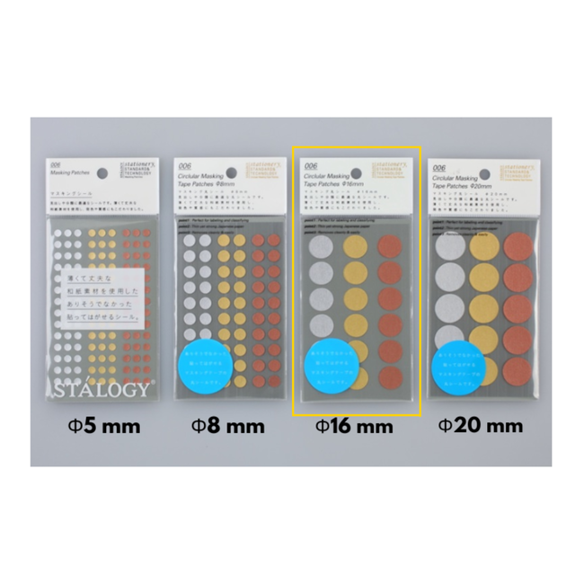 S2237 Circular Masking Tape Patches φ16 mm, shuffle prize