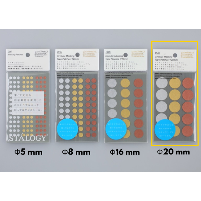 S2239 Circular Masking Tape Patches φ20mm, shuffle prize