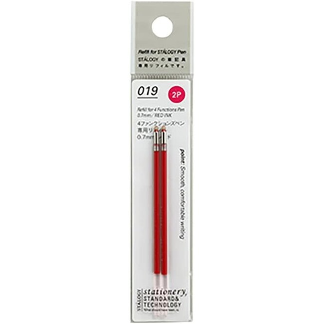 S5708 4 Functions Pen Refills, 0.7mm, Red